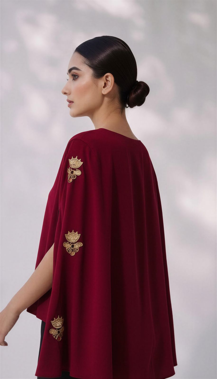 Maroon Queen Bee Cape Top