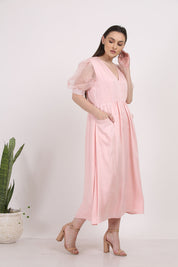 Powder Pink Midi Dress