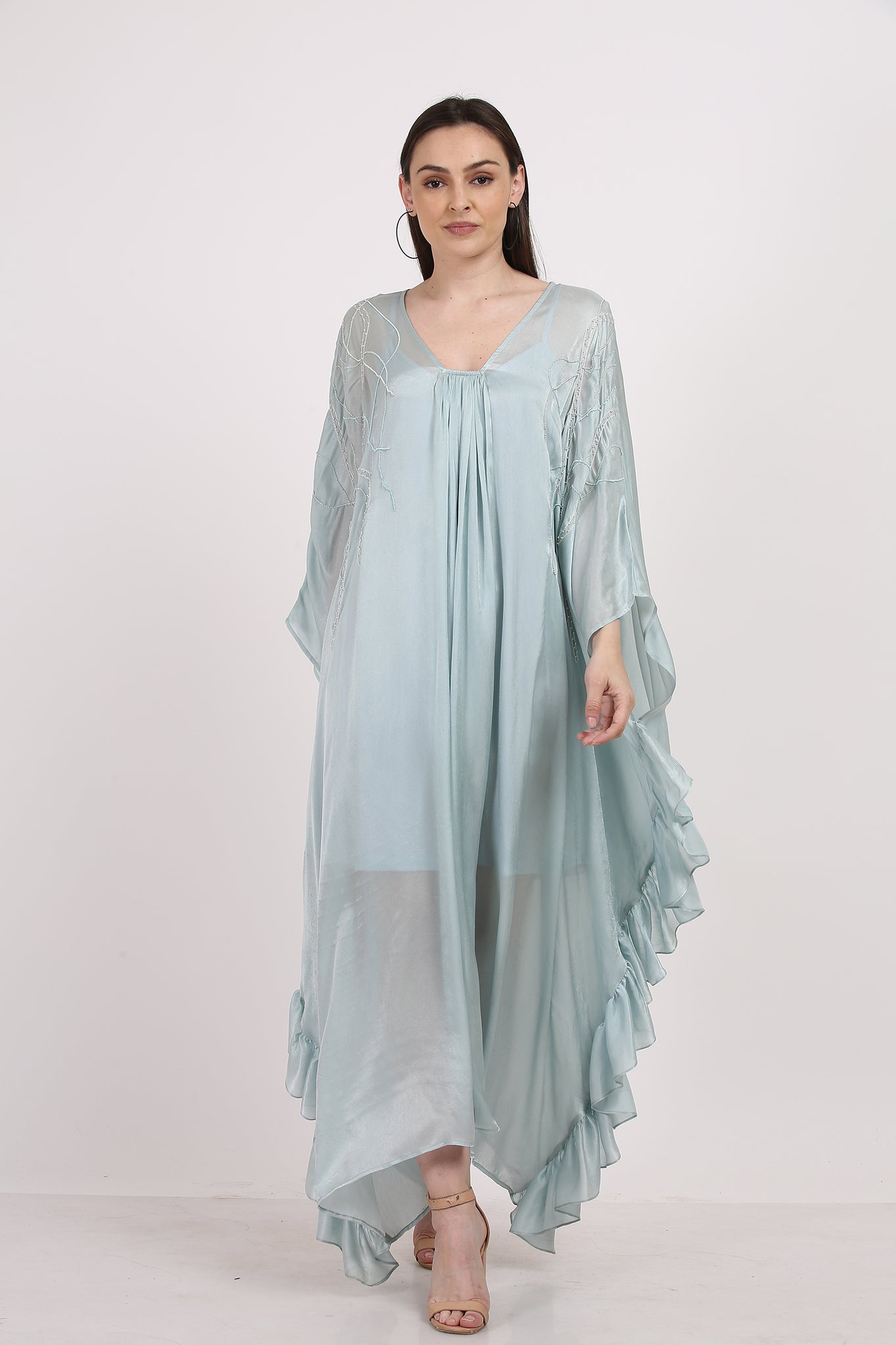 Powder Blue Flowy Dress Sky Blue / M Powder Blue Flowy Dress Sky Blue / M