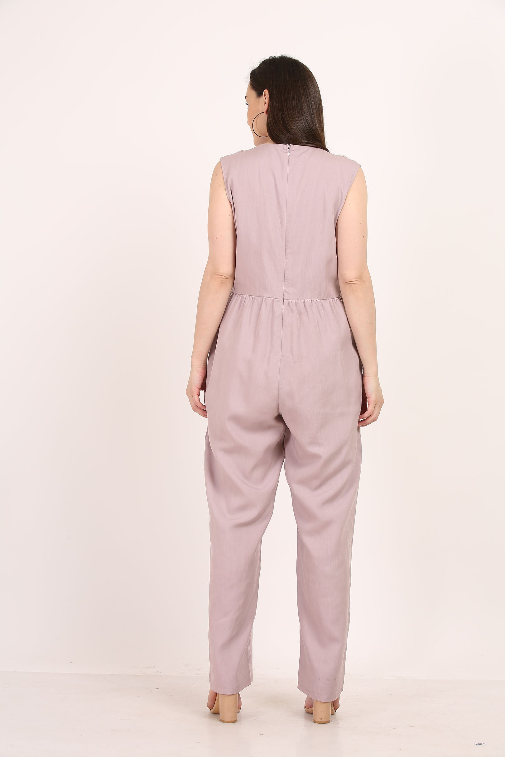 Mauve Ruffle Jumpsuit