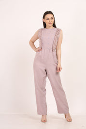 Mauve Ruffle Jumpsuit